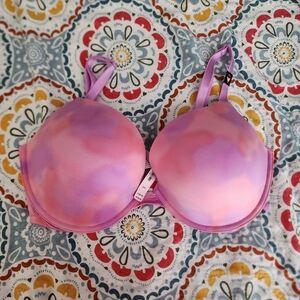 Women's Pink Purple Tie-Dye T-Shirt Bra